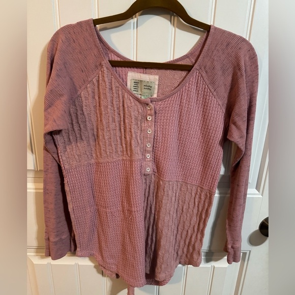 Saturday Sunday Anthropologie Pink Long Sleeve Knit Top - Picture 2 of 6